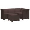 vidaXL Sofa de Grădină 4-Locuri Aspect Ratan PP Maro