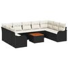 vidaXL Set de canapele pentru grădină 10 buc. Negru și Crem poliratan