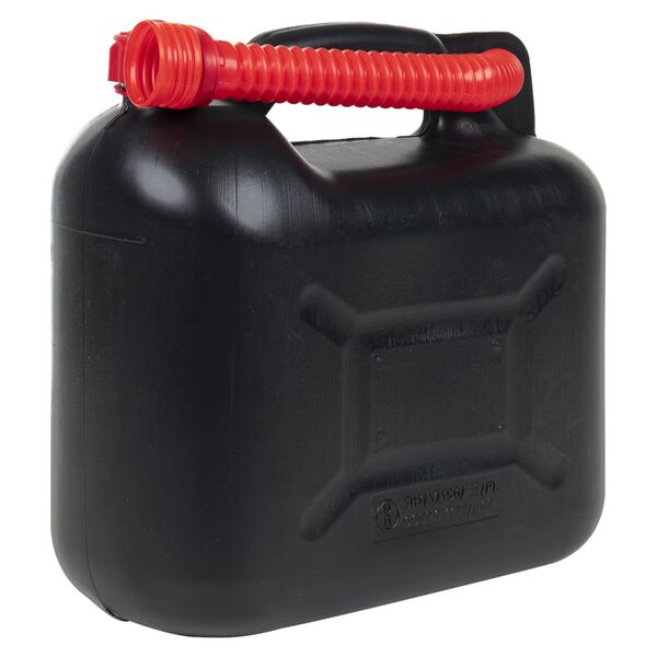 vidaXL Bidon de combustibil, pipă flexibilă, 3 buc. negru 10 L plastic