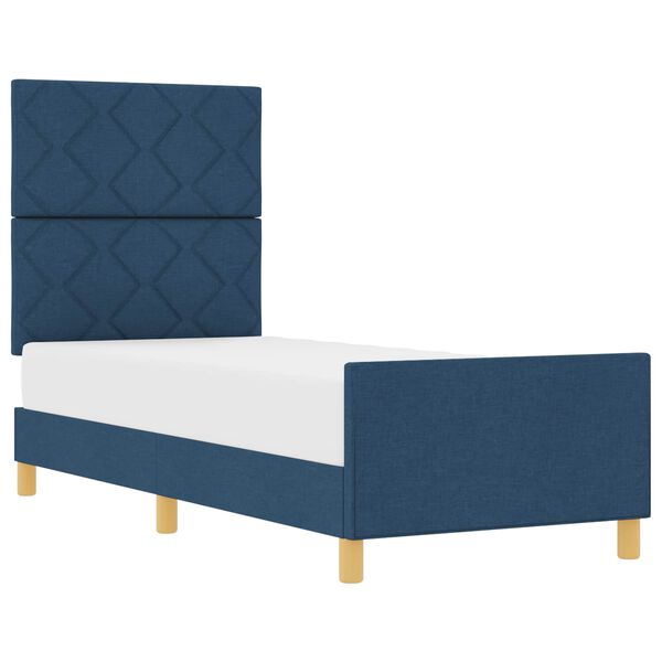 vidaXL Cadru de pat cu headboard albastru 80 x 200 cm țesătură
