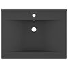 vidaXL Chiuvetă baie lux orificiu robinet gri mat 60x46 cm ceramică