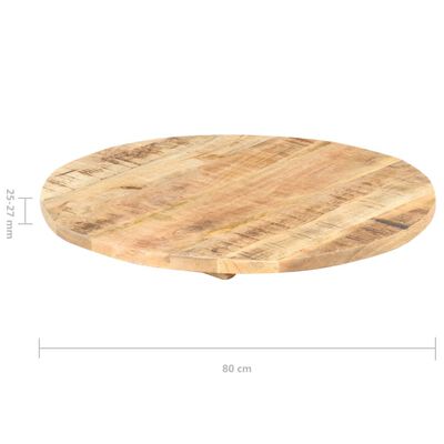 vidaXL Blat de masă, 80 cm, lemn masiv de mango, rotund, 25-27 mm