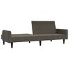 vidaXL Canapea extensibilă 2 locuri cu taburet, gri &icirc;nchis, microfibră