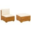 vidaXL Set de lounge pentru grădină 2 Bucată Maro Lemn Solid de Acacia