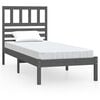 vidaXL Cadru de pat mic Single, gri, 75x190 cm, lemn masiv de pin