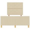 vidaXL Cadru de pat cu headboard Crem 120 x 200 cm țesătură