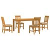 vidaXL Set de dining 5 buc. Bej Lemn de stejar masiv