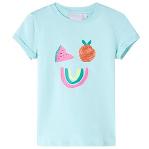 vidaXL Tricou pentru copii, turcoaz deschis, 116