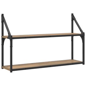 vidaXL Raft de perete Montare pe perete Stejar artizanal metal PB