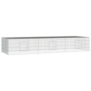 vidaXL Cușcă pentru iepuri, 3 panouri, 325x109x54 cm, fier galvanizat