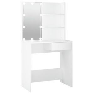 vidaXL Masă de toaletă cu LED, alb, 74,5x40x141 cm