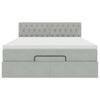 vidaXL Cadru de pat otoman cu saltea Gri deschis 140x190cm catifea