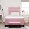 vidaXL Pat cu arcuri cu saltea cu headboard Roz 120 x 190 cm Catifea