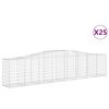 vidaXL Coșuri gabion arcuite 25 buc, 400x50x80/100 cm, fier galvanizat
