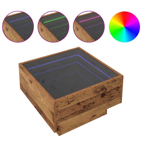 vidaXL Masă de cafea Lemn vechi 50 x 50 x 30 cm Lemn compozit