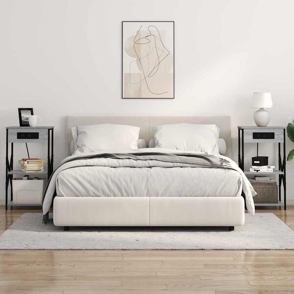 vidaXL Dulap de noapte Gri Sonoma 41 x 31 x 76 cm Lemn compozit