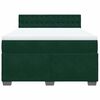 vidaXL Pat box spring cu saltea, verde &icirc;nchis, 160x200 cm, catifea