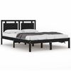 vidaXL Cadru de pat, negru, 140x190 cm, lemn masiv