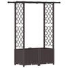 vidaXL Pat Ridicat cu Trellis și Acoperiș Maro 124,5 x 40 x 136 cm PP