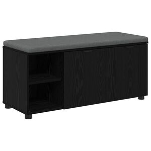 vidaXL Bancă pentru hol cu pernă cu raft Stejar Negru 100 x 38 x 46 cm