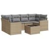 vidaXL Set canapele de grădină, 7 piese, cu perne, bej, poliratan