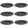 vidaXL Tavă rotundă pentru flori 6 buc. Negru &Oslash; 23,5 x 2,5 cm Plastic