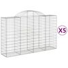 vidaXL Coșuri gabion arcuite 5 buc, 200x50x120/140 cm, fier galvanizat