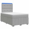 vidaXL Pat cu arcuri LED și saltea Gri deschis 120 x 190 cm Țesătură