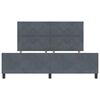 vidaXL Pat cu arcuri cu headboard Gri &icirc;nchis 180 x 200 cm Catifea