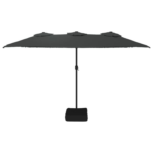 vidaXL Umbrelă de soare cu două capete, antracit, 449x265 cm