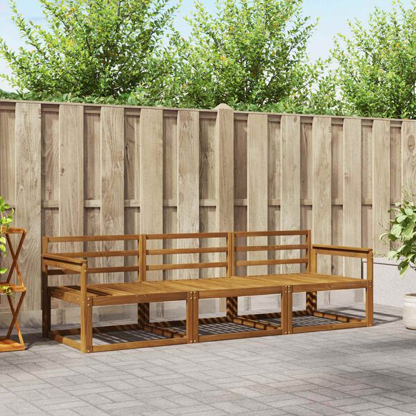vidaXL Set de canapele de exterior 3 pcs natural Lemn Solid de Acacia