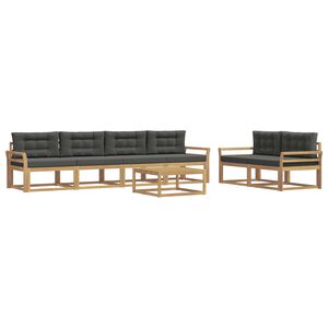 vidaXL Set de canapele de exterior 6 buc. Alb și antracit