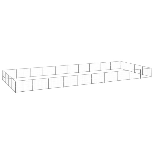 vidaXL Padoc pentru c&acirc;ini, argintiu, 40 m&sup2;, oțel