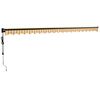 vidaXL Copertină retractabilă automată, galben și alb, 5x3 m