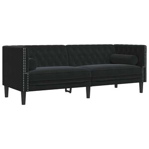 vidaXL Canapea Negru 194 x 74,5 x 70,5 cm Catifea