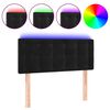 vidaXL Tăblie de pat cu LED, negru, 80x5x78/88 cm, catifea