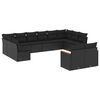 vidaXL Set canapele de grădină, 12 piese, cu perne, negru, poliratan