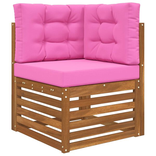 vidaXL Perna pentru canapea de exterior 3 pcs Roz Poliester