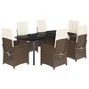 vidaXL Set mobilier de grădină cu perne, 7 piese, maro, poliratan