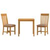 vidaXL Set de dining 3 buc. Gri Lemn de stejar masiv