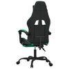 vidaXL Scaun de gaming pivotant/suport picioare negru/verde piele eco