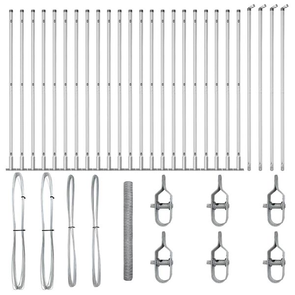 vidaXL St&acirc;lp de gard. Argintiu 50 x 1,5 m (plasă de 36 mm) Oțel