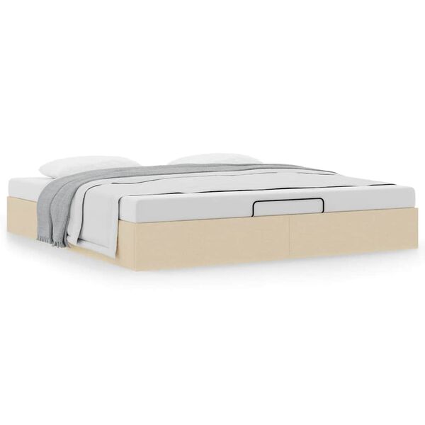 vidaXL Cadru de pat otoman fără saltea cremă 180x200 cm țesătură