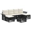 vidaXL Set de canapele pentru grădină 7 pcs Negru poliratan