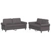 vidaXL Set de canapele cu perne, 2 piese, gri, piele ecologică