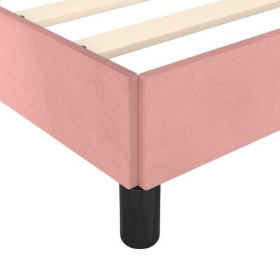 vidaXL Cadru de pat cu tăblie, roz, 100x200 cm, catifea