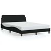 vidaXL Cadru de pat Dover negru 135x190 cm, material textil