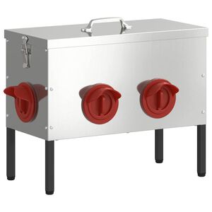 vidaXL Feeder pentru pui Argintiu 41,5 x 20,5 x 33 cm Oțel Galvanizat