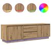 vidaXL Dulap TV cu lumini LED Artisan Stejar 160,5x41x50 cm