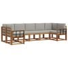 vidaXL Set de canapele de exterior 7 buc. Natural și gri deschis
